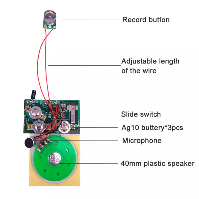 ODM OEM Audio Recordable Sound Module With Speaker PCB Board 0
