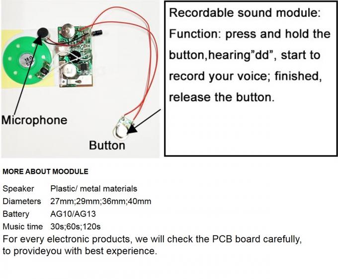 ODM OEM Audio Recordable Sound Module With Speaker PCB Board 3
