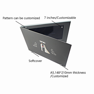 Hardcover 10inch LCD Video Brochure Card For Brand 148×210mm size