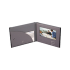 4GB Memory LCD Screen Brochure , 7" Video Brochure Slim With Pocket For Business
