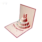 CMYK Color 3D Pop Up Greeting Card for Birthday 148×210mm Size