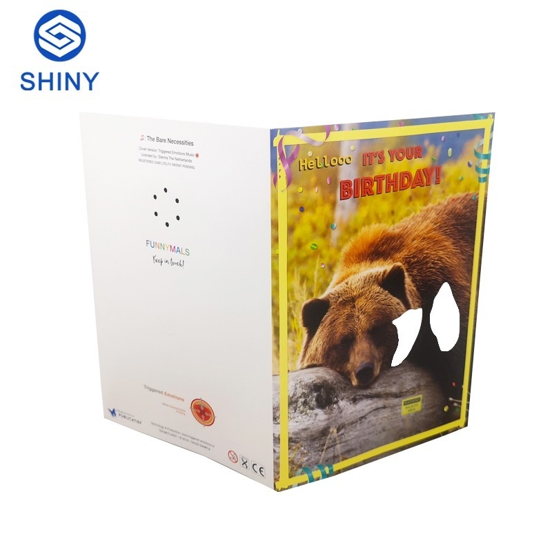 OEM Happy Birthday Musical Greeting Card Glossy Lamination