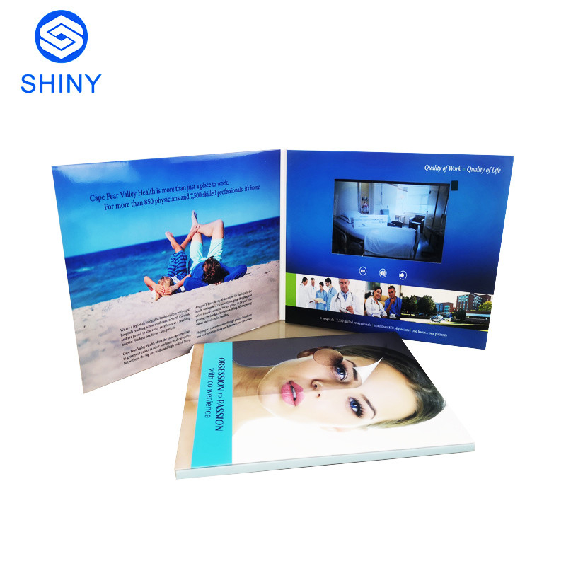 CMYK Printing Hd Screen LCD Video Brochure Card For Greeting Cards