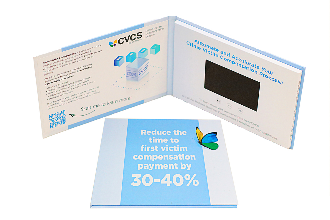 Quality Advertising Video Brochure Mailer Music Format APE LCD Video Greeting Cards OEM ROHS Certificate factory