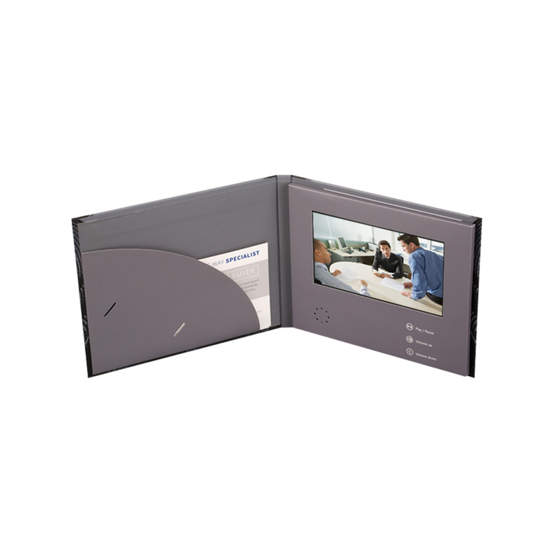 4GB Memory LCD Screen Brochure , 7&quot; Video Brochure Slim With Pocket For Business