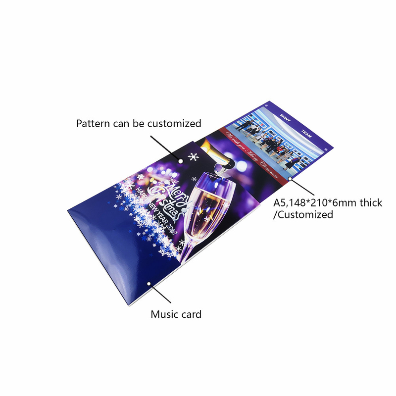 Fiber Optic Recordable Greeting Card , Sound Birthday Cards 4C Printing ODM