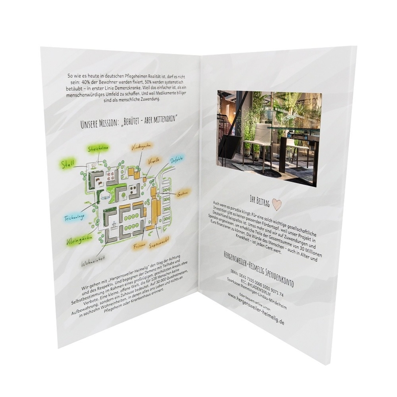 7 inch display video brochure A5 presentation folder video business card digital