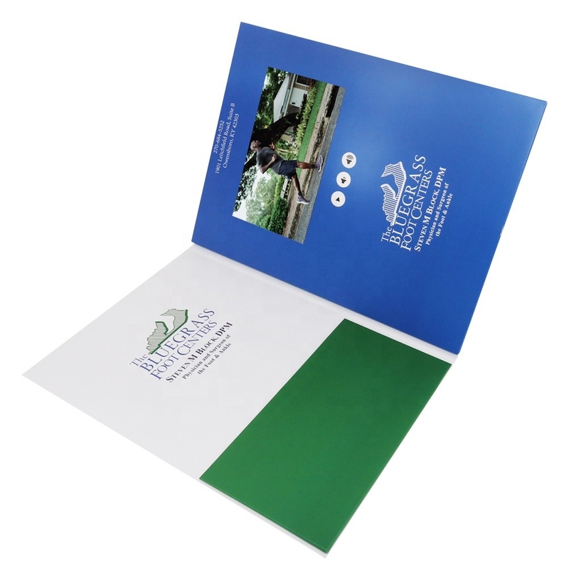 TFT Color Video Brochure Business Card UV Printing 7 Inch 1GB Memory