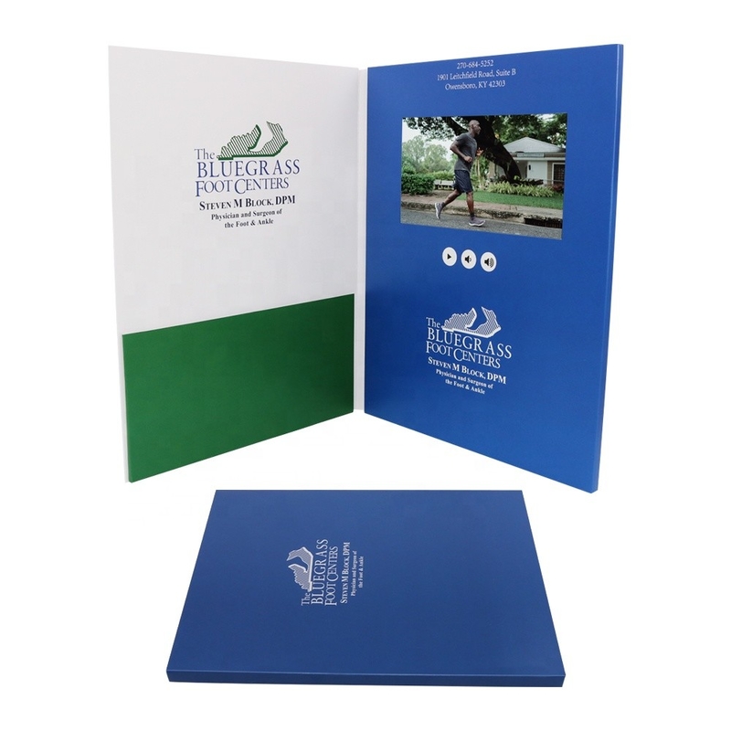 TFT Color Video Brochure Business Card UV Printing 7 Inch 1GB Memory