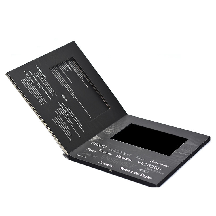 Folded Printing LCD Video Book With Pocket for marketing ROHS CE FCC Certificate