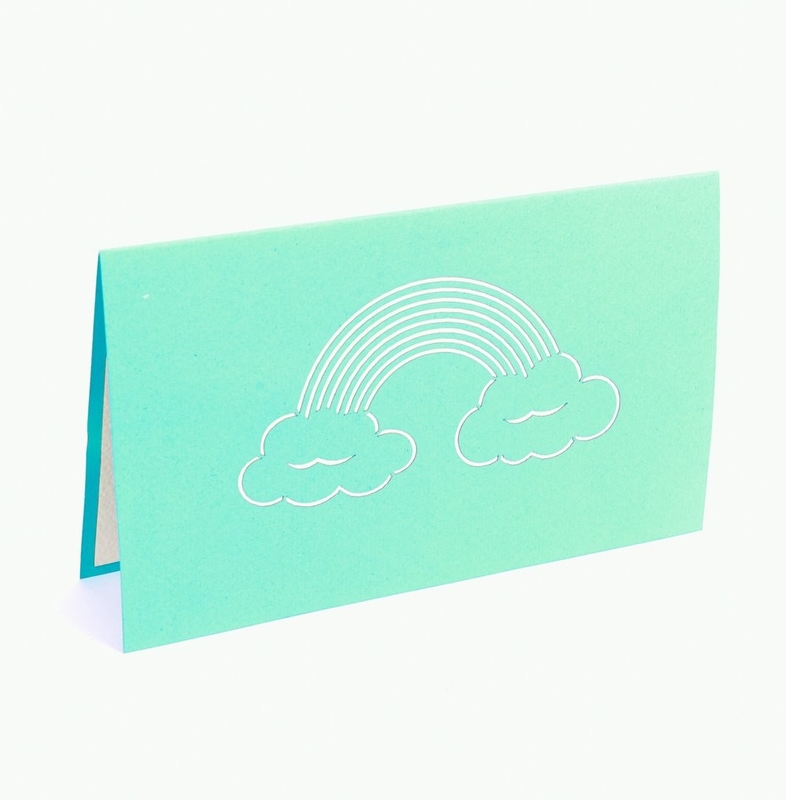 OEM ODM Rainbow Pop Up Card DIY , 3D Happy Birthday Card A5 Size