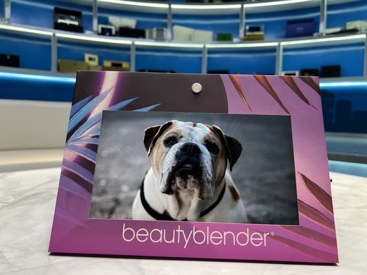 Customized Printed Beauty Display Stand With Back Frame