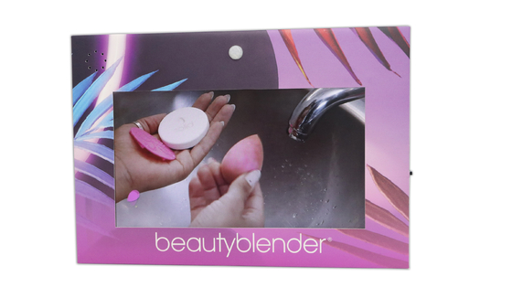Customized Printed Beauty Display Stand With Back Frame