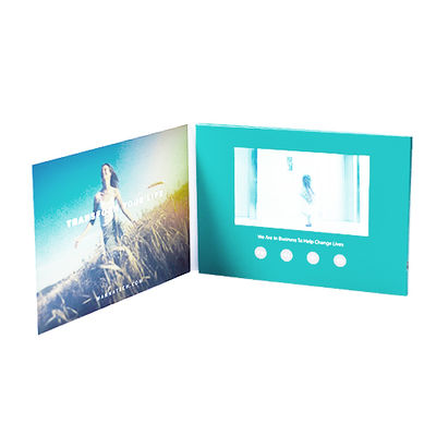 गुणवत्ता CMYK Printing LCD Video Folder 16 9 Ratio and 128MB Memory Included कारखाना