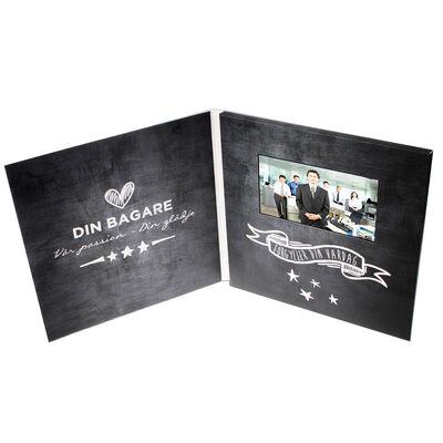 Kualitas Kardus Dengan Glossy Finish LCD Video Brochure Card Dalam A4 Atau Dimensi Disesuaikan Cocok Untuk Presentasi Perusahaan pabrik