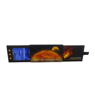 calidad Tarjeta de Video Brochure LCD con Batería Recargable de 300mAh, Opciones de Memoria de 4GB / 8GB / 16GB y Acabado Brillante Premium en Cartón Fábrica