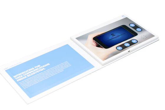calidad Tarjeta de folleto en vídeo LCD A5 o A4 que incluye formato de audio MP3 compatible Diseñado para mejorar la mensajería y la narración visual Fábrica