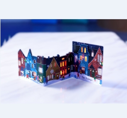 3D Voice Recording Christmas Cards CMYK Printing Open Autoplay