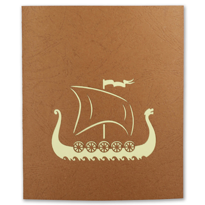 Handmade Boat 3D Pop Up Greeting Card Offset Printing 14.8×21cm Size
