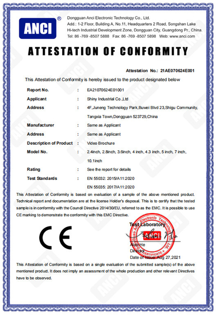 China Dongguan Hesheng Creative Technology Co., Ltd. certification